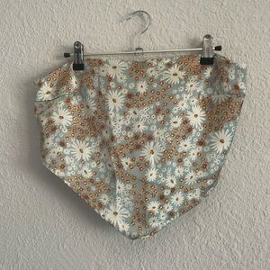 Silky floral tie top